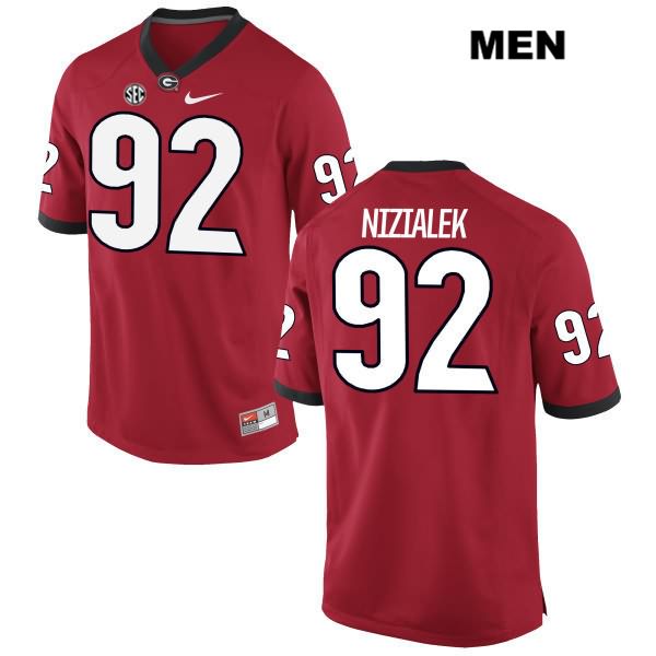 Georgia Bulldogs Men's Cameron Nizialek #92 NCAA Authentic Red Nike Stitched College Football Jersey GDJ1456VJ